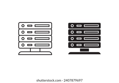 Web server icon set. vector illustration
