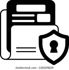 Web Server Locked Files Vector Icon Design, Cloud Processing Symbol, Computing Services Sign, Web Services and Data Center stock illustration, Protected Directory or Folder Concept