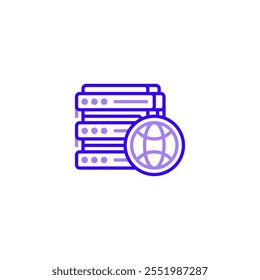 Web Server Solid Icon. linear style sign for mobile concept and web design. Outline vector icon. Symbol, logo illustration. Vector