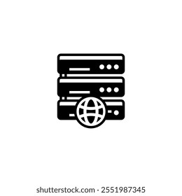 Web Server Solid Icon. linear style sign for mobile concept and web design. Outline vector icon. Symbol, logo illustration. Vector