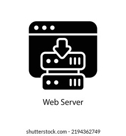 Web Server vector Solid Icon Design illustration on White background. EPS 10 File 