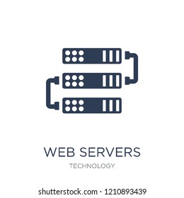 Web servers icon. Trendy flat vector Web servers icon on white background from Technology collection, vector illustration can be use for web and mobile, eps10
