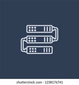 Web servers icon. Trendy flat vector line Web servers icon on dark blue background from Technology collection. 