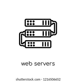 Web servers icon. Trendy modern flat linear vector Web servers icon on white background from thin line Technology collection, editable outline stroke vector illustration