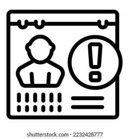 Web service icon outline vector. Social account. Bin page