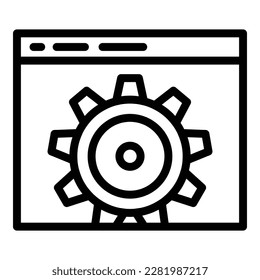 Web service icon outline vector. Work build. App code