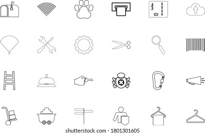Web service outline black color set outline style