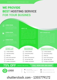 Web services flyer template the green. Vector illustration.
