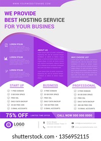 Web services flyer template the purple. Vector illustration.