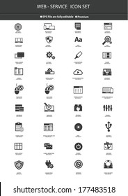 Web Service,Web Design icon set,Black version,vector