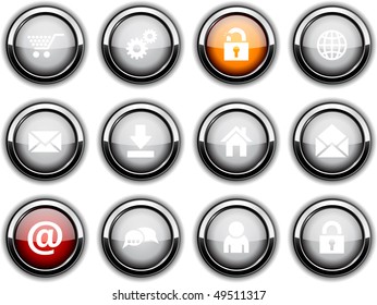 conjunto de iconos redondos y lustrosos.
