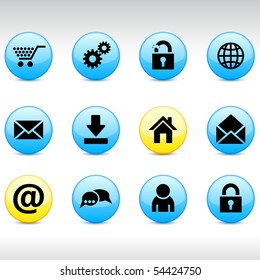 conjunto de iconos redondos y lustrosos.