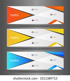 Web Set three colorful abstract modern banner texture. Vector banner background for web banner design