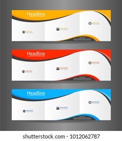 Web Set three colorful abstract modern banner texture. Vector banner background for web banner design