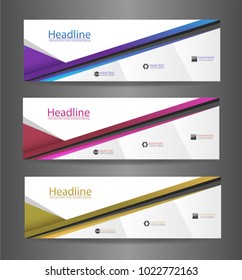 Web Set three colorful abstract modern banner texture. Vector banner background for web banner design