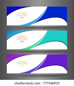 Web Set three colorful abstract modern banner texture. Vector banner background for web banner design