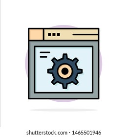 Web, Setting, Gear, Internet Abstract Circle Background Flat color Icon. Vector Icon Template background