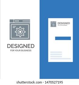 Web, Setting, Gear, Internet Grey Logo Design and Business Card Template. Vector Icon Template background