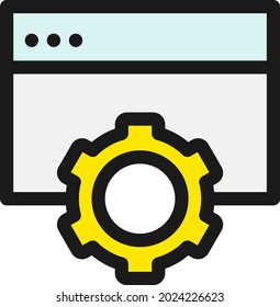  Web Setting Line Filled Vector Icon Design
