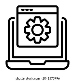 web setting outline design, SEO and web flat design for mobile concepts and web apps. Collection of modern infographic logo and pictogram.