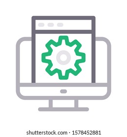 web setting vector color line icon 