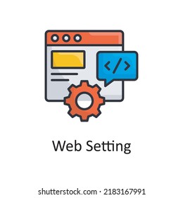 Web Setting vector filled outline Icon Design illustration. Miscellaneous Symbol on White background EPS 10 File