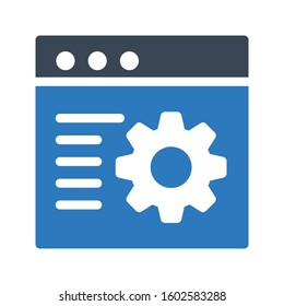 web setting vector glyph color icon 