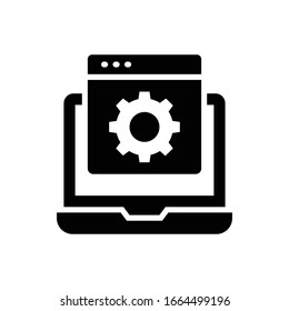 Web Setting Vector Glyph illustration. Design Development icon.