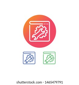 Web Setting Vector Illustration, outline icon. EPS 10