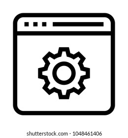 web setting Vector Line Icon