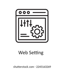 Web Setting  Vector Outline Icon Design illustration. Design and Development Symbol on White background EPS 10 File