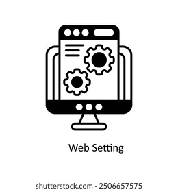 Web Setting vector  solid Icon Design illustration. Smart Home and Technology Symbol on White background EPS 10 File