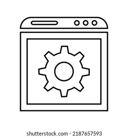 Web setting webpage line icon. Outline vector.