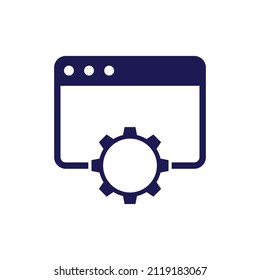 Web settings Browser tab with gear icon design