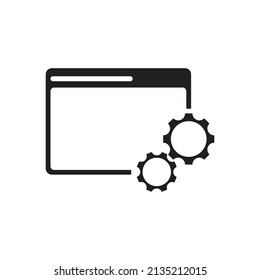 Web settings Browser tab with gear icon design