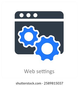 Web Settings and gear icon concept