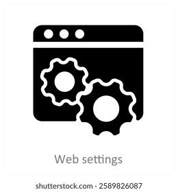 Web Settings and gear icon concept