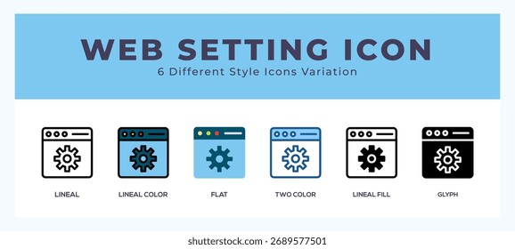 Web settings icon set. vector illustration.