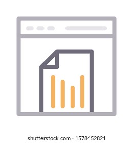 web sheet vector color line icon 