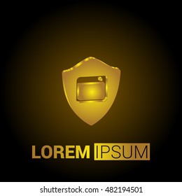 Web shield 3D Golden Metallic Premium Royal Corporate Logo / Icon