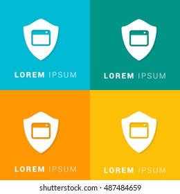Web shield Four Color Material Designed Icon / Logo