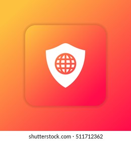 Web Shield orange bright app ui/ux Icon / Logo design