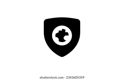web shield vector icon black and white background out line style eps8