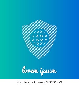 Web Shield White stroke fill with blue & green gradient background Icon / Logo Design