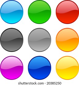 Web shiny buttons. Vector illustration.