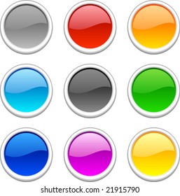 Web shiny buttons. Vector illustration.