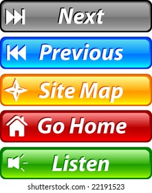 Web shiny buttons. Vector illustration.