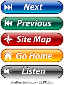 Web shiny buttons. Vector illustration.