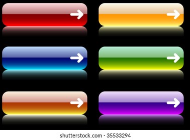 Web shiny buttons. Vector illustration.