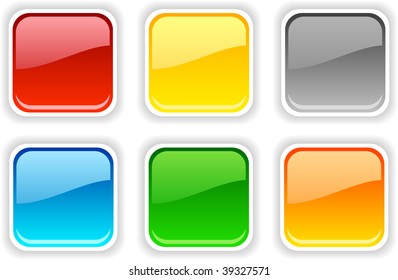 Web shiny buttons. Vector illustration.